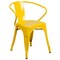 Flash Furniture 27.75&#x22; Yellow Contemporary Outdoor Furniture Patio Stackable Chair with Arms